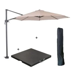 Garden Impressions Hawaii parasol S Ø300 ecru + 80kg voet en hoes Hot