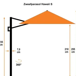 Garden Impressions Hawaii parasol S Ø300 ecru + 80kg voet en hoes Hot