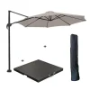 Garden Impressions Hawaii parasol S Ø300 zand + 80kg voet en hoes