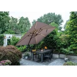 Garden Impressions Hawaii zweefparasol Lumen LED 300x300 cm - zand New