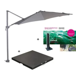 Garden Impressions Hawaii parasol S Ø300 d.grijs + 80kg voet en hoes Best