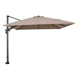 Garden Impressions Hawaii zweefparasol 3x3m taupe met voet en hoes Clearance