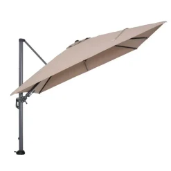 Garden Impressions Hawaii zweefparasol 3x3m taupe met voet en hoes Clearance