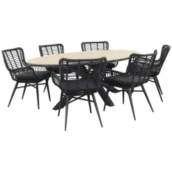 Garden Impressions Jasmine - Black/Edison 220x115 cm. - ovale tuinset Sale