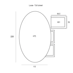 Garden Impressions Lucas Tulli 7-delige tuinset - bruin Outlet