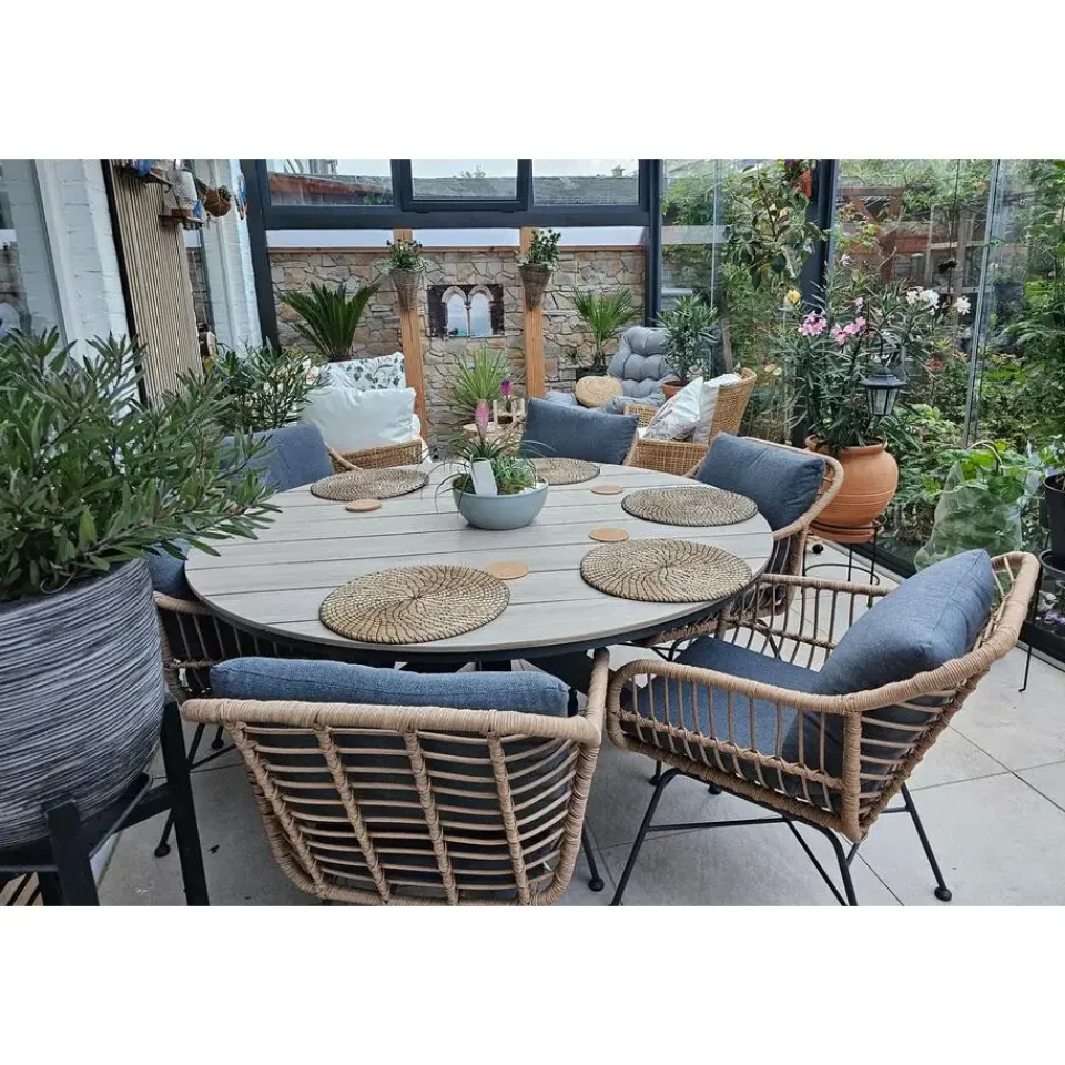 Garden Impressions Margriet naturel / Edison 148 cm. - ronde tuinset Sale