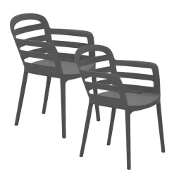 Garden Impressions Mira tuinstoel donker grijs - 2 stuks Sale