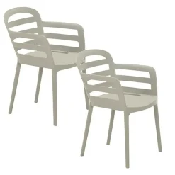 Garden Impressions Mira tuinstoel zand - 2 stuks Clearance