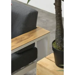 Garden Impressions Plaza lounge hoekset 3-delig wit - teak look Clearance