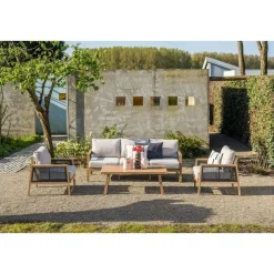 Garden Impressions San Capri loungeset 4-delig - light teak aluminium Hot