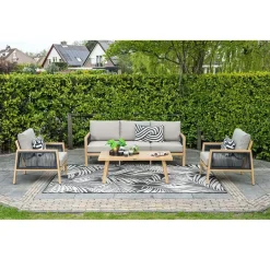 Garden Impressions San Capri loungeset 4-delig - light teak aluminium Hot