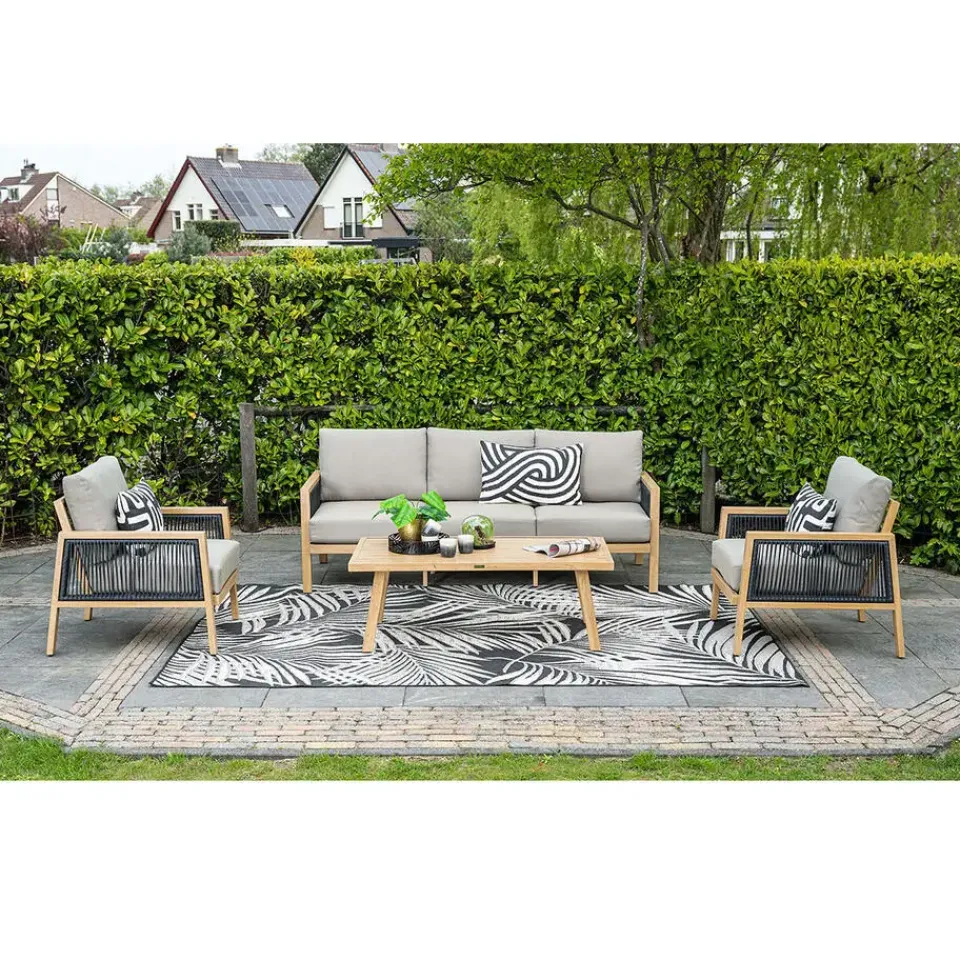 Garden Impressions San Capri loungeset 4-delig - light teak aluminium Hot