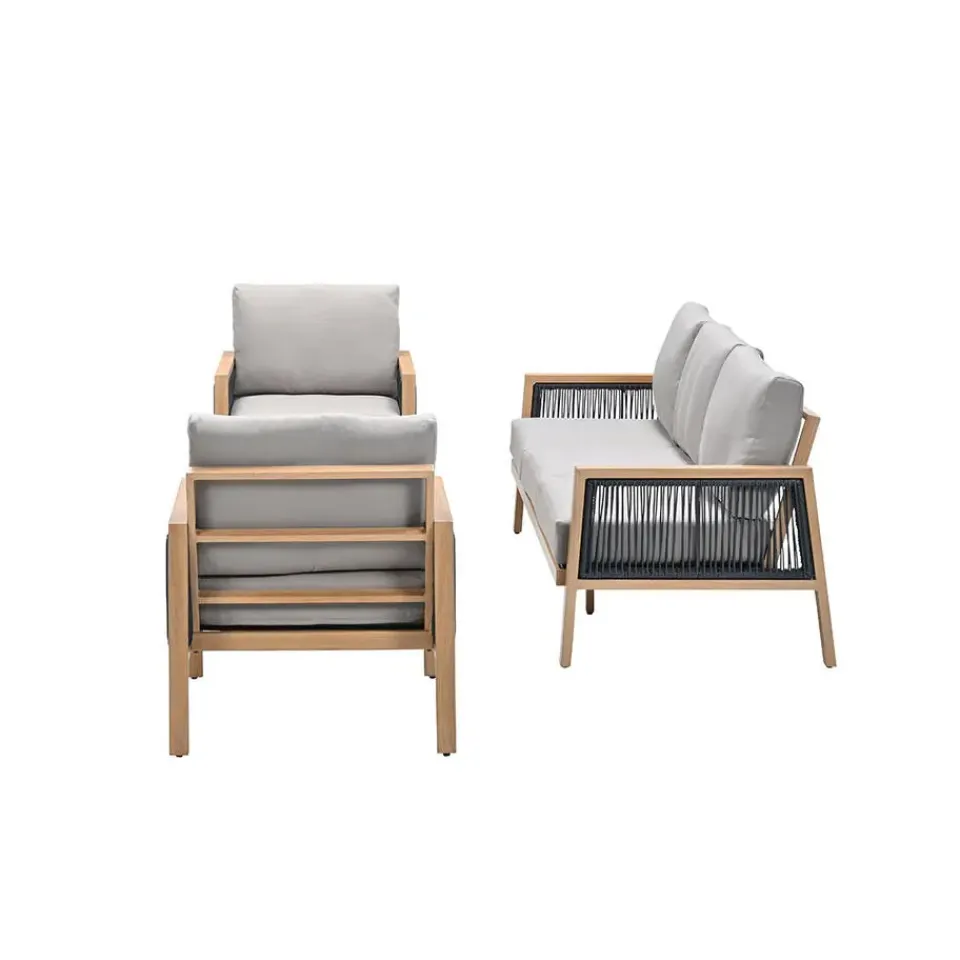 Garden Impressions San Capri loungeset 4-delig - light teak aluminium Hot