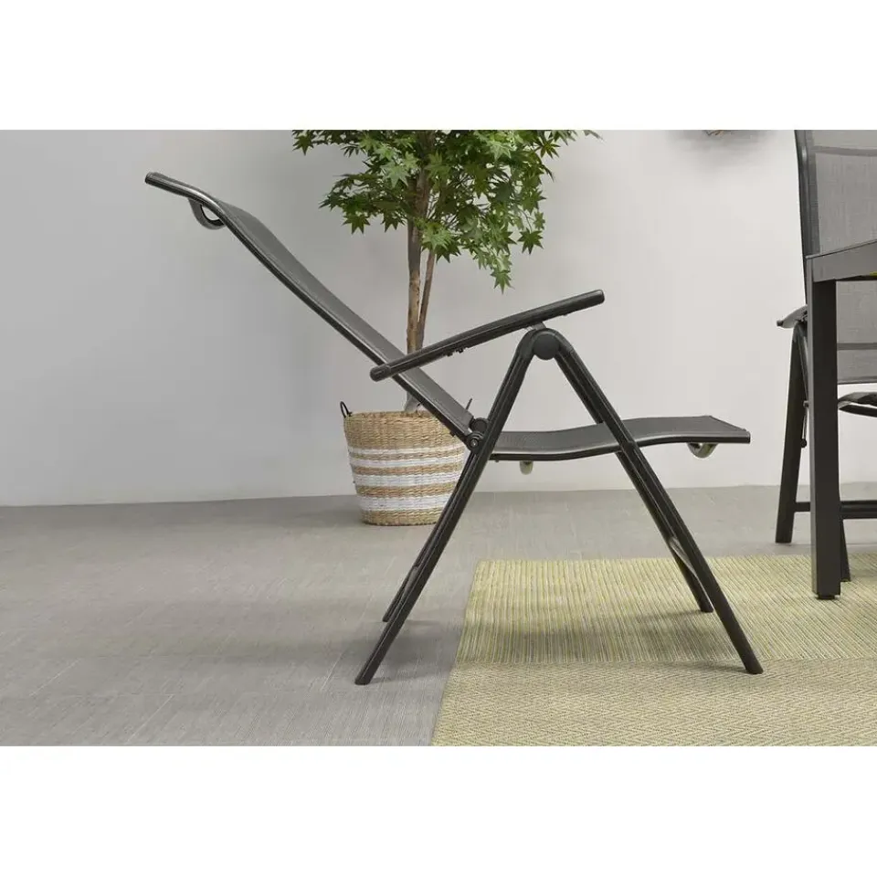 Garden Impressions Santos verstelbare tuinstoel - donker grijs Discount