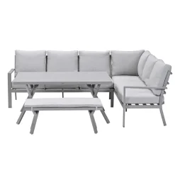 Garden Impressions Senja lounge dining set 4-delig rechts- valley sand Hot