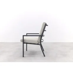 Garden Impressions Sergio dining tuinstoel Carbon black/Dessert New