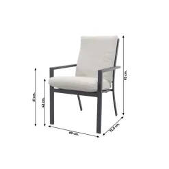 Garden Impressions Sergio dining tuinstoel Carbon black/Dessert New