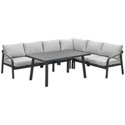 Garden Impressions Tarera lounge dining set 5-delig - donker grijs Online