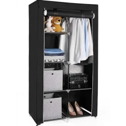 Parya Home Garderobekast XL - Kledingkast - Opvouwbare Garderobekast Zwart -170x88x45 Sale