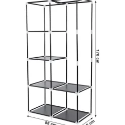 Parya Home Garderobekast XL - Kledingkast - Opvouwbare Garderobekast Zwart -170x88x45 Sale