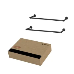 ACAZA Garderobeset van 2, Wandrek, Kledingrek tot 50 kg Draagvermogen, Zwart Clearance