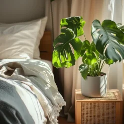 Plant in a Box Gatenplant met plantenvoeding - Monstera deliciosa - Hoogte 70-80cm - ⌀21cm Outlet