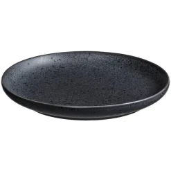 Leen Bakker Gebaksbord Liz - zwart - stoneware - Ø16,2 cm Discount