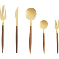 Leen Bakker GEMELLI - Bestekset 30-delig - Goud - RVS Hot