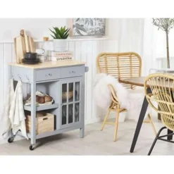 Beliani GENOA - Keukentrolley - Grijs - MDF Online