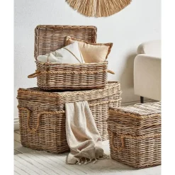 Beliani GERASA - Dozen set van 3 - Natuurlijk - Rotan Best