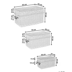 Beliani GERASA - Dozen set van 3 - Natuurlijk - Rotan Best