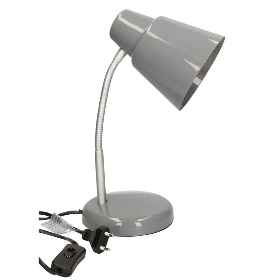Merkloos Gerim Bureaulamp - grijs - 14 x 34 cm - 40 watt - buigbaar New