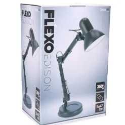 Gerimport Bureaulamp - zwart - metaal - verstelbaar - 37 x 42 cm Clearance