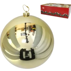 Gerimport Grote decoratie kerstbal - goud - 20 cm - kunststof Clearance