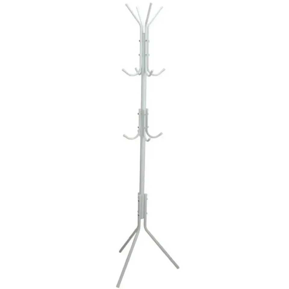 Gerimport Kapstok - wit - metaal - staand - 12 haken - 170 cm Discount