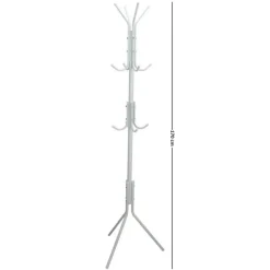 Gerimport Kapstok - wit - metaal - staand - 12 haken - 170 cm Discount