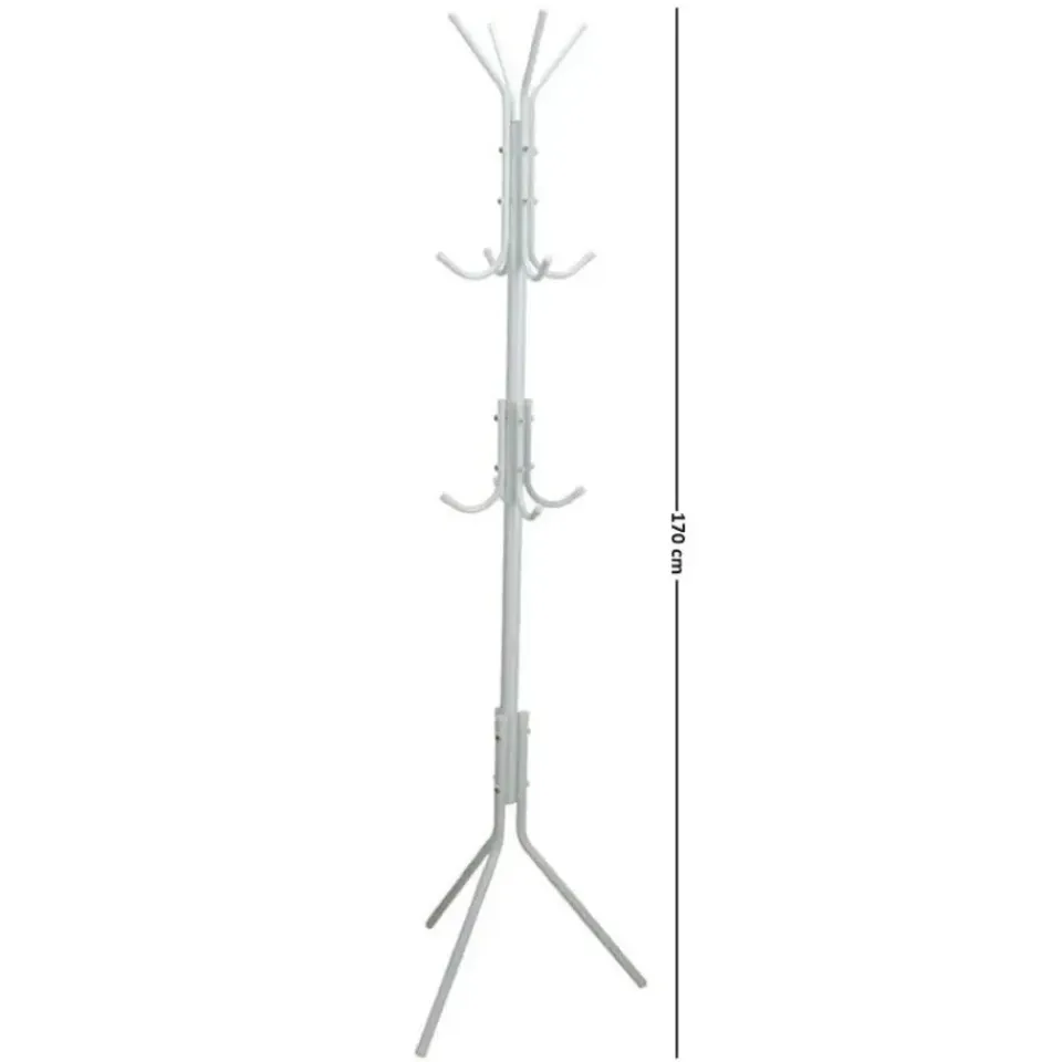 Gerimport Kapstok - wit - metaal - staand - 12 haken - 170 cm Discount