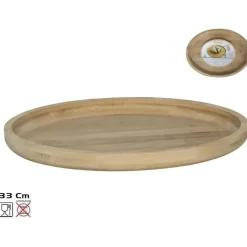 Gerimport Serveer plateau - ovaal - dienblad - hout - 33 cm Clearance