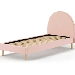 Vipack Gestoffeerd bed Maeva 90x200cm - roze bouclé stof New