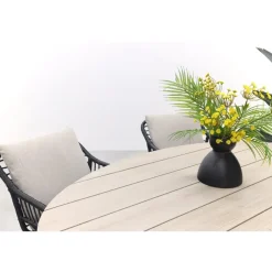 Garden Impressions GI Margriet zwart/zand / Edison 180 x 115 cm. tafel - ovale tuinset Sale