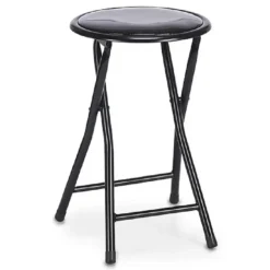 Giftdecor Bijzet krukje/stoel - Opvouwbaar - zwart - 45cm Best