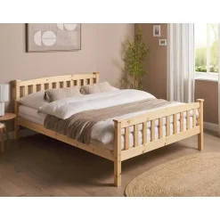 Beliani GIVERNY - Bed - Lichthout - 140 x 200 cm - Dennenhout Hot