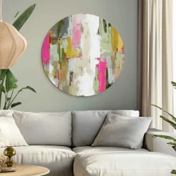 Reinders Glasschilderij Abstracte harmonie - Ø 70cm - Bont Outlet