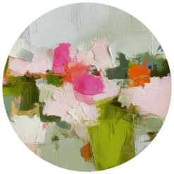 Reinders Glasschilderij Abstracte lente - Ø 70cm - Groen Online