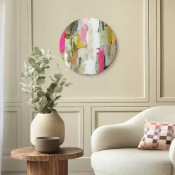 Reinders Glasschilderij Abstracte harmonie - Ø 50cm - Bont New