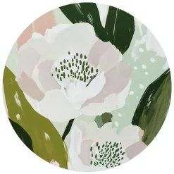 Reinders Glasschilderij Bloemen - Ø 70cm - Wit Hot