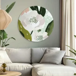 Reinders Glasschilderij Bloemen - Ø 70cm - Wit Hot