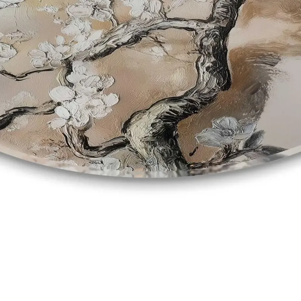 Reinders Glasschilderij Boom in bloei - Ø 50cm - Beige Online