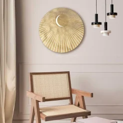 Reinders Glasschilderij Maan - Ø 50cm - Goudkleurig Best