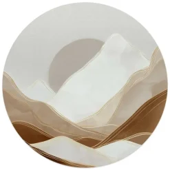Reinders Glasschilderij Maan achter de bergen - Ø 50cm - Beige Sale